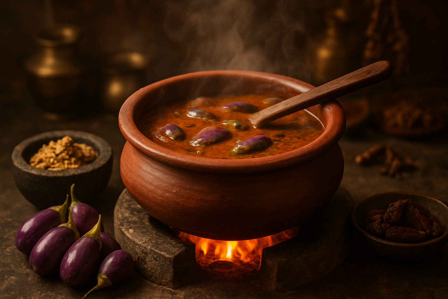 Cooking Brinjal Pitlai Step by Step