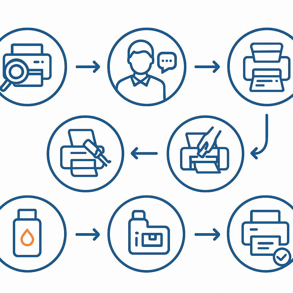 Quy trình đổ mực máy in tại Văn Phú Hà Nội