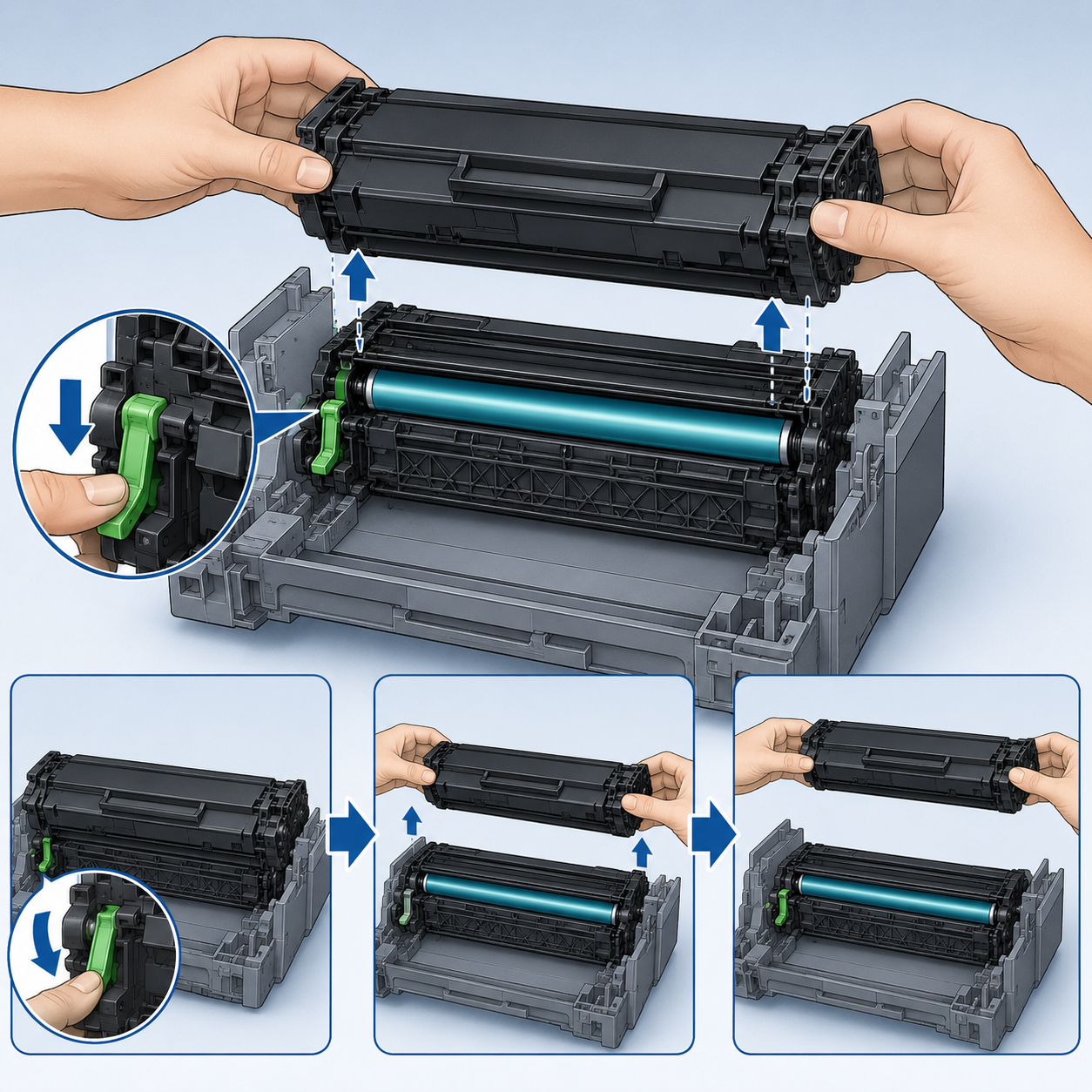 Hướng dẫn đổ mực máy in Brother DCP-B7535DW chi tiết