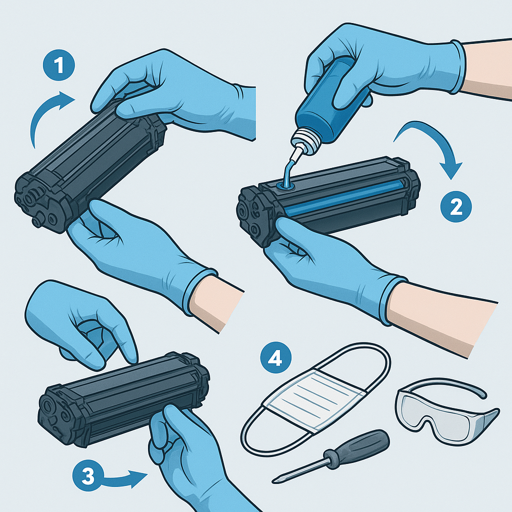 Quy trình đổ mực máy in màu Canon LBP621Cw 