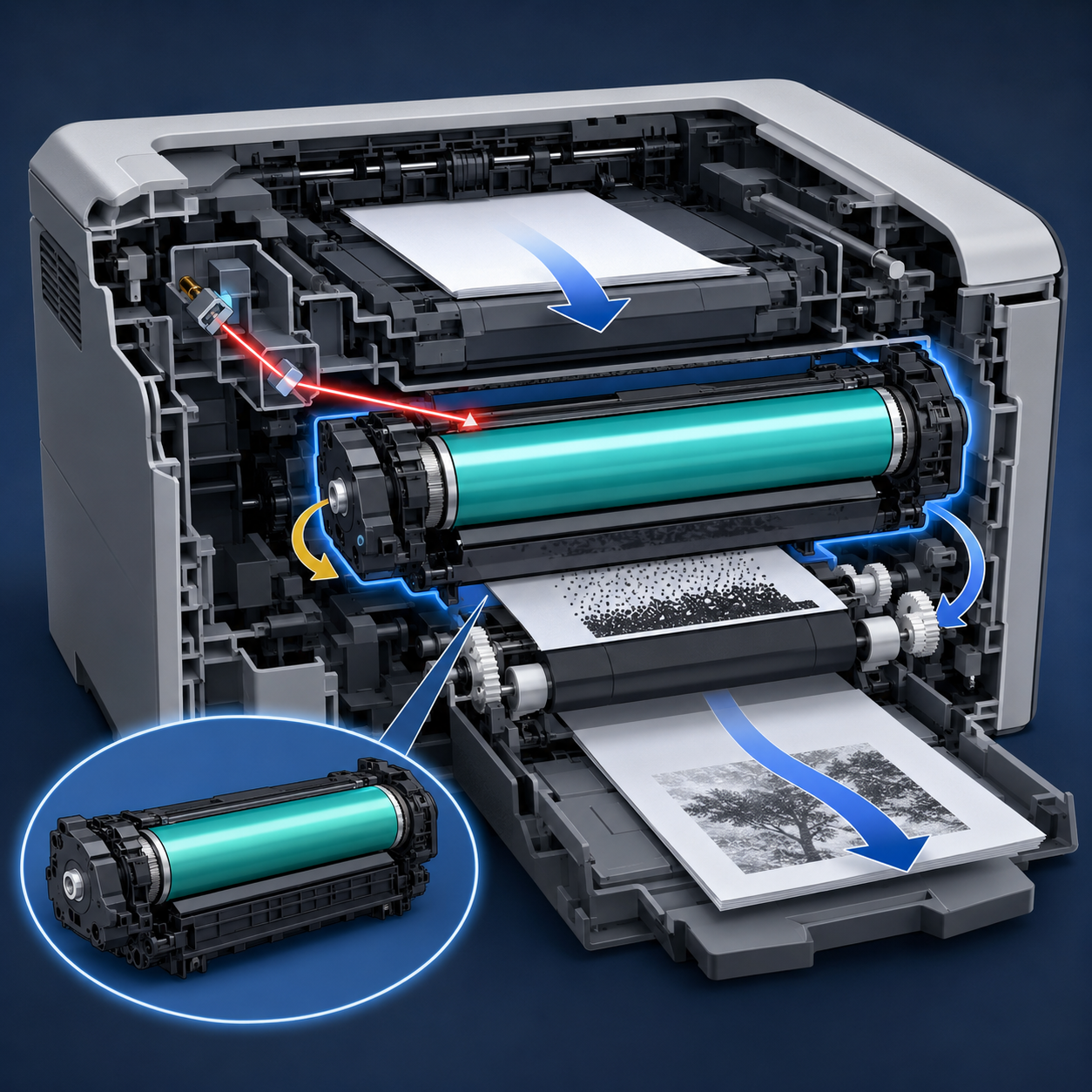 Hướng dẫn thay trống máy in brother DCP-B7620DW