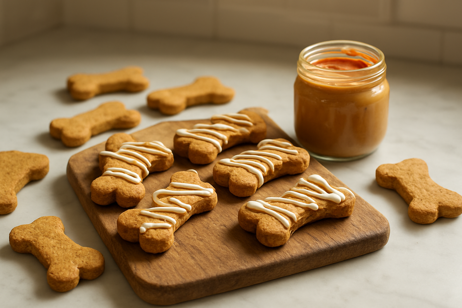 Classic Peanut Butter Dog Biscuits with Frosting
