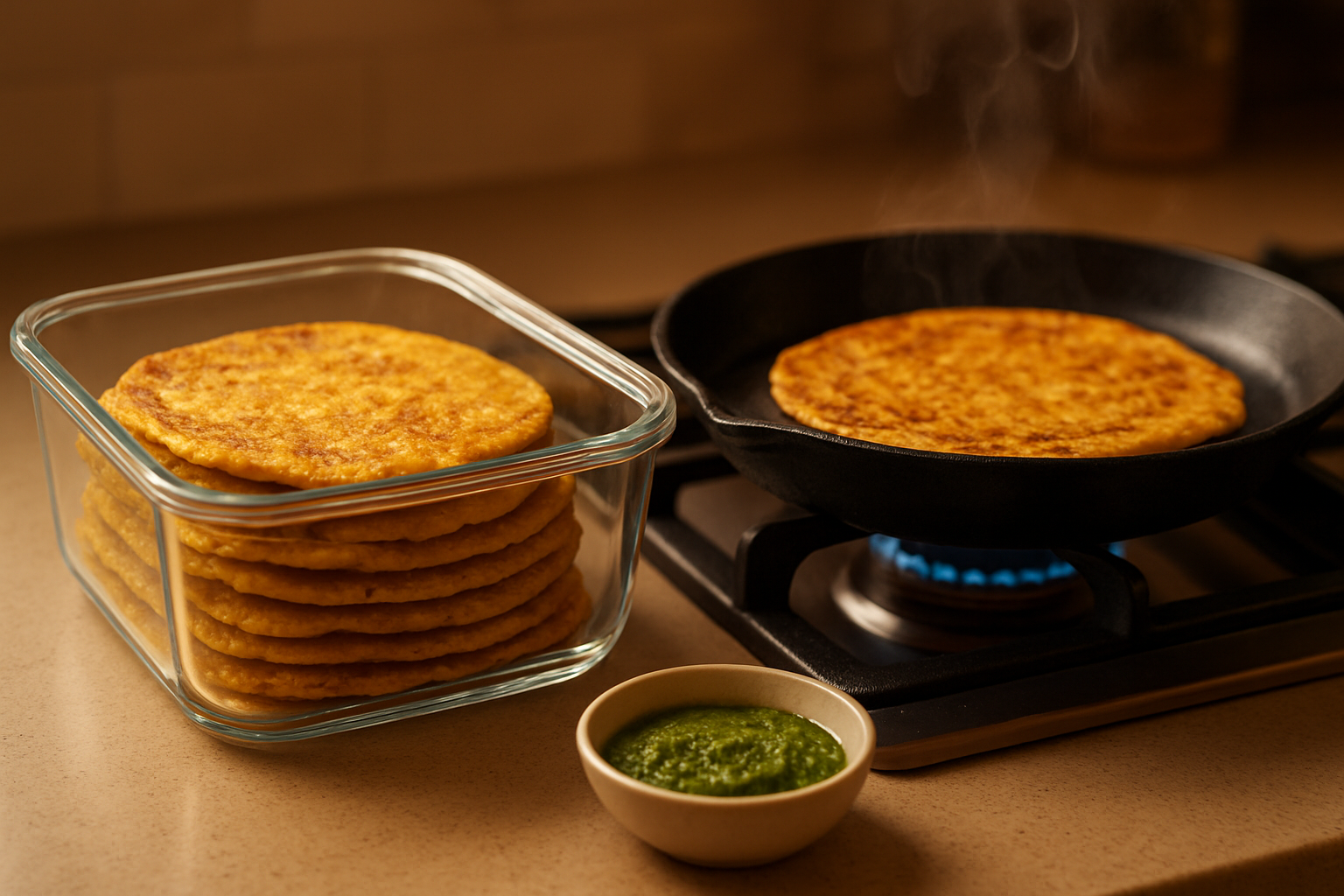 Storing and Reheating Chilla Without Losing Crunch