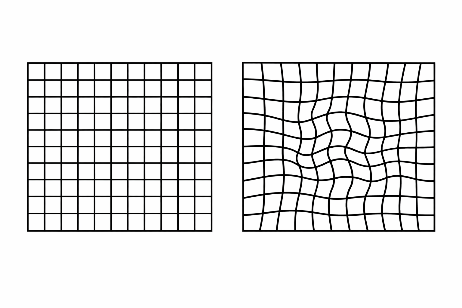 Ai generated illustration of amsler grid showing what a patient experiences in amd