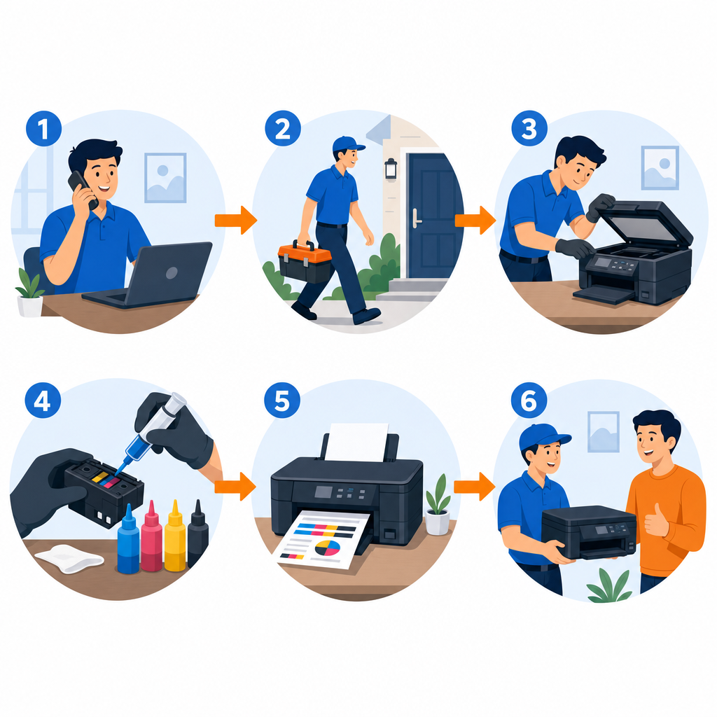 Tiệm bơm mực máy in đường Trần Xuân Soạn quận 7 