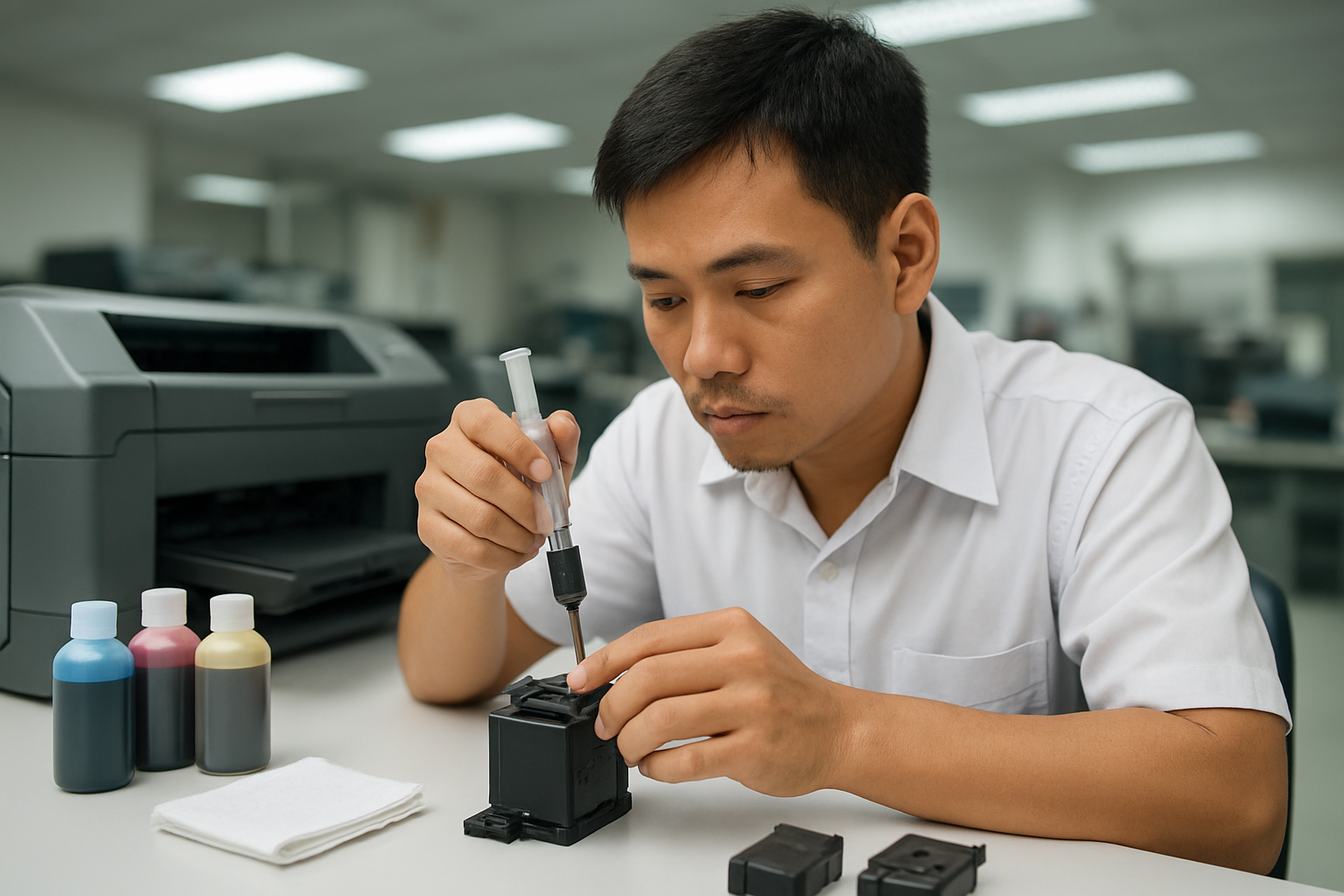 Đổ mực máy in tại Bồ Đề Long Biên dịch vụ tận nơi