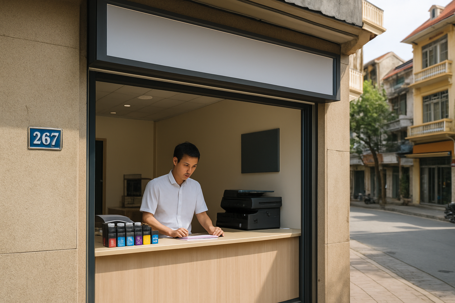 Cửa hàng đổ mực máy in tại Thượng Thanh Hà Nội