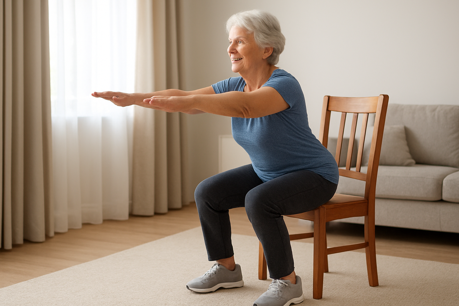 Chair Squats for Stronger Legs and Better Stability