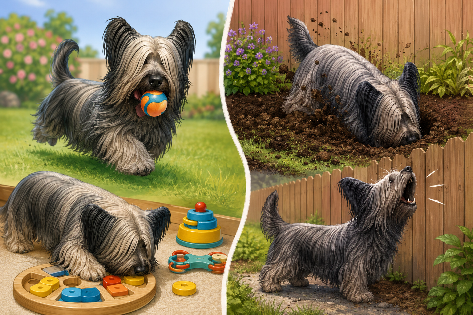 Skye Terrier: The Elegant Terrier 4 AI generated illustration