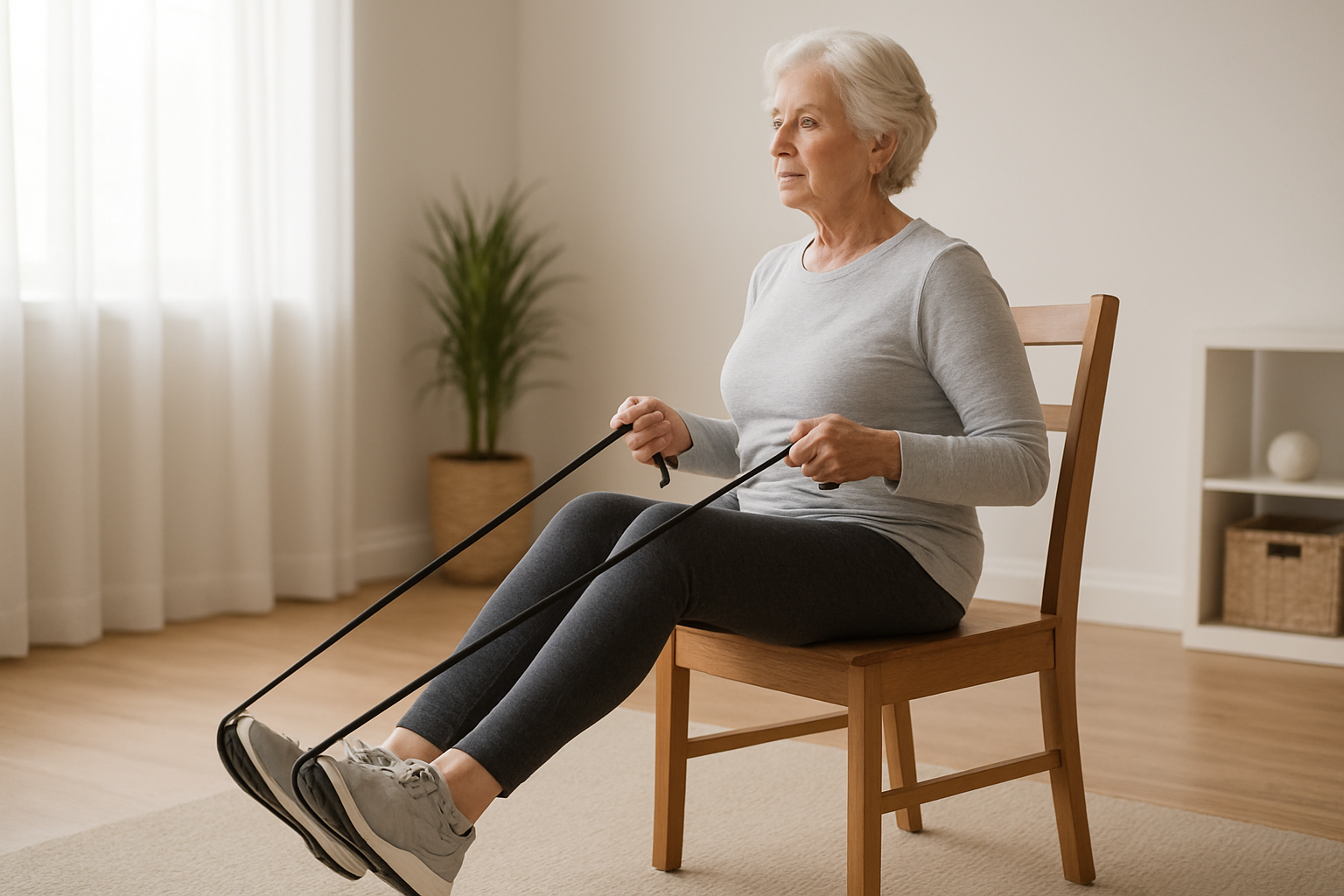 Seated Row With Resistance Bands for a Stronger Back