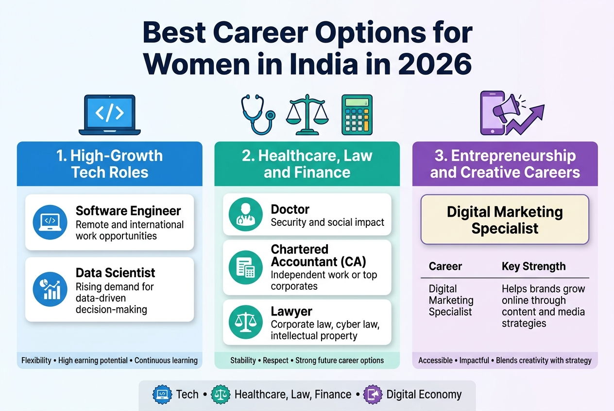 Best Career Options for Women in India in 2026