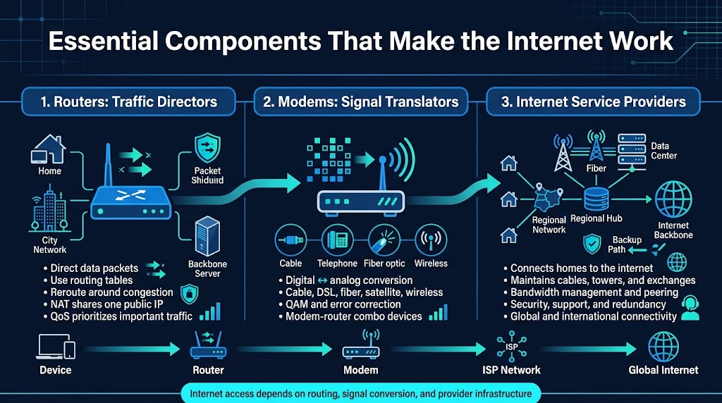 Essential Components That Make the Internet Work