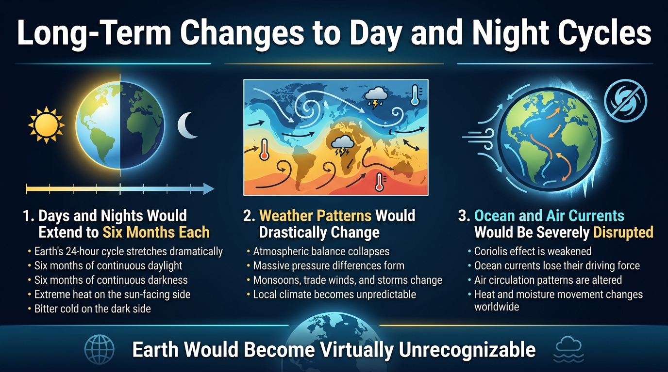 Long-Term Changes to Day and Night Cycles