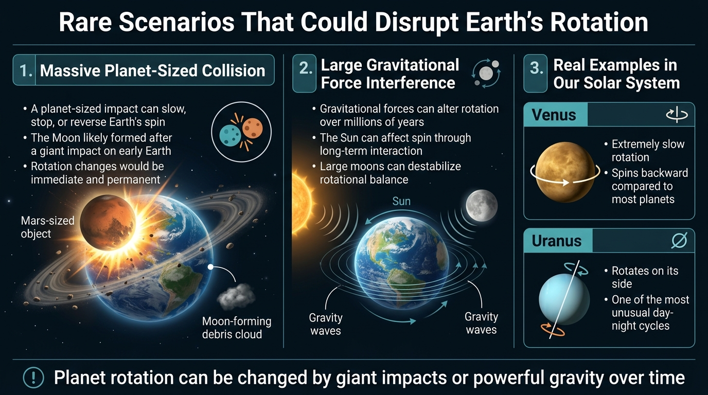 Rare Scenarios That Could Disrupt Earth's Rotation