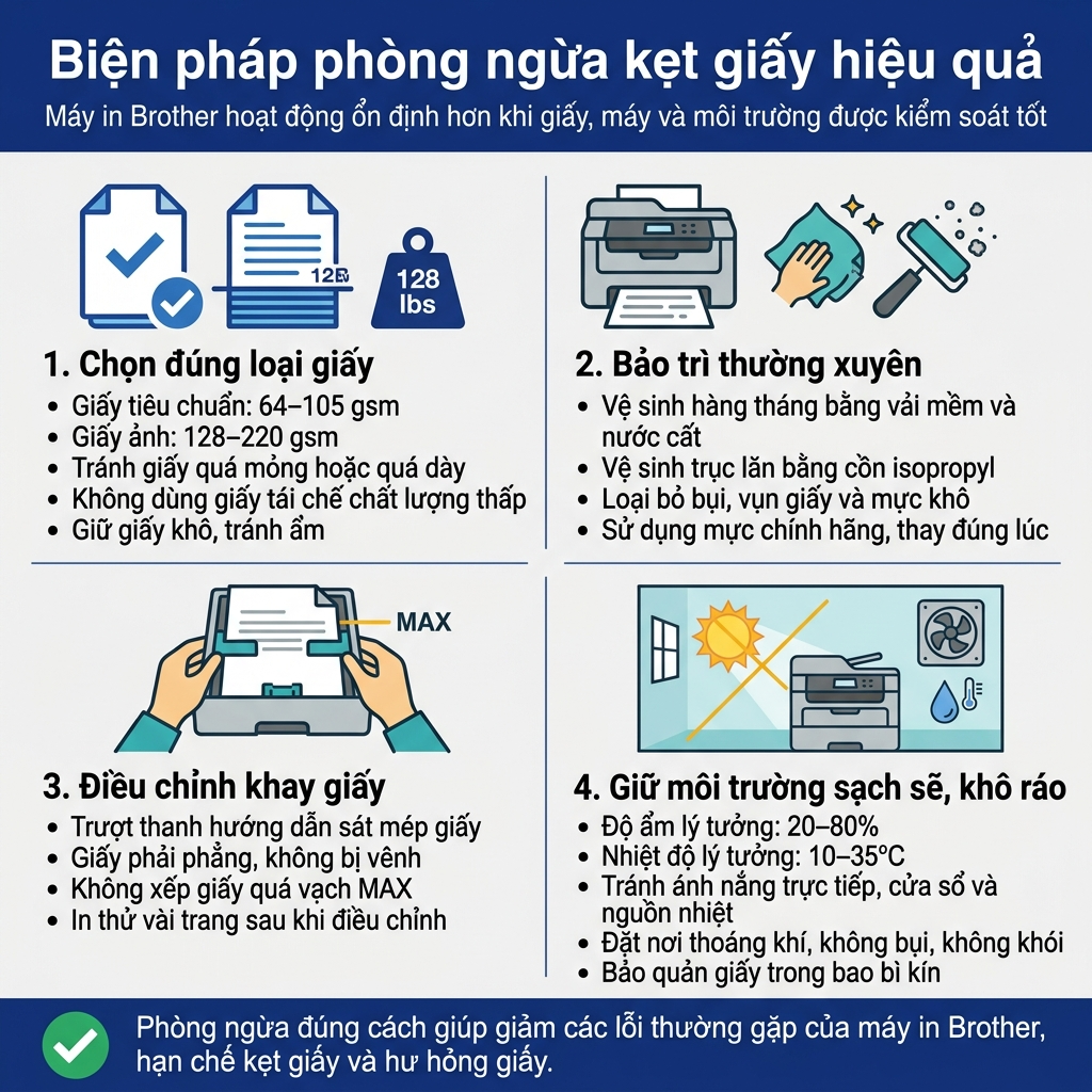 hướng dẫn sửa máy in Brother kẹt giấy