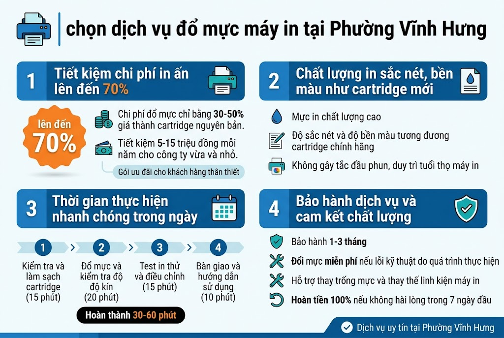 Đổ mực máy in tại Phường Vĩnh Hưng địa chỉ uy tín tại Hà Nội