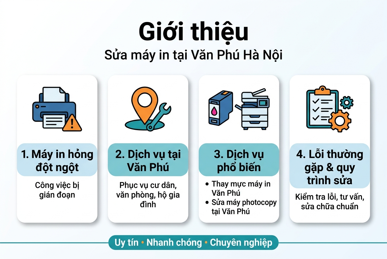 Sửa máy in tại Văn Phú Hà Nội cung cấp tại nhà