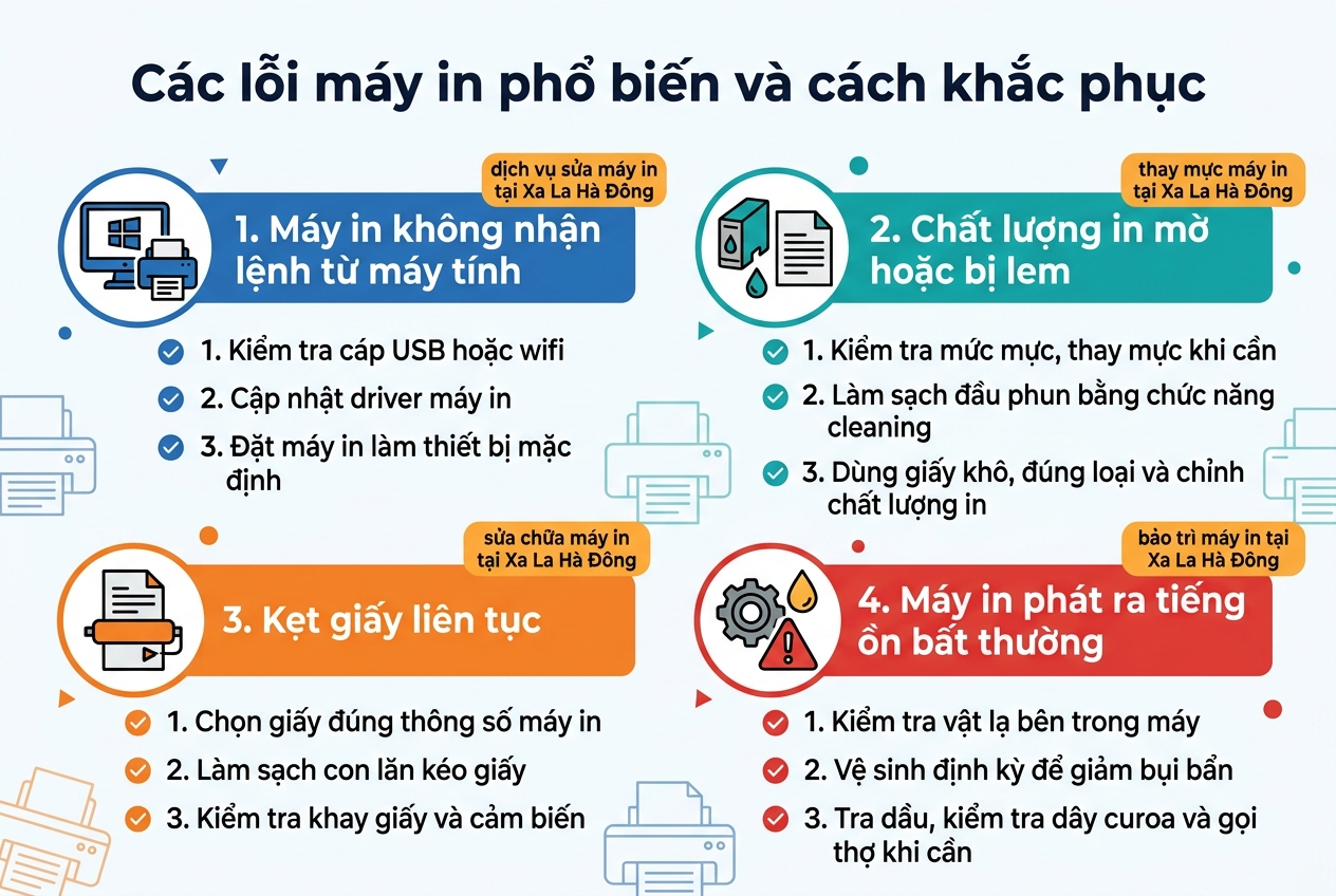 Địa chỉ sửa máy in tại Xa La uy tín