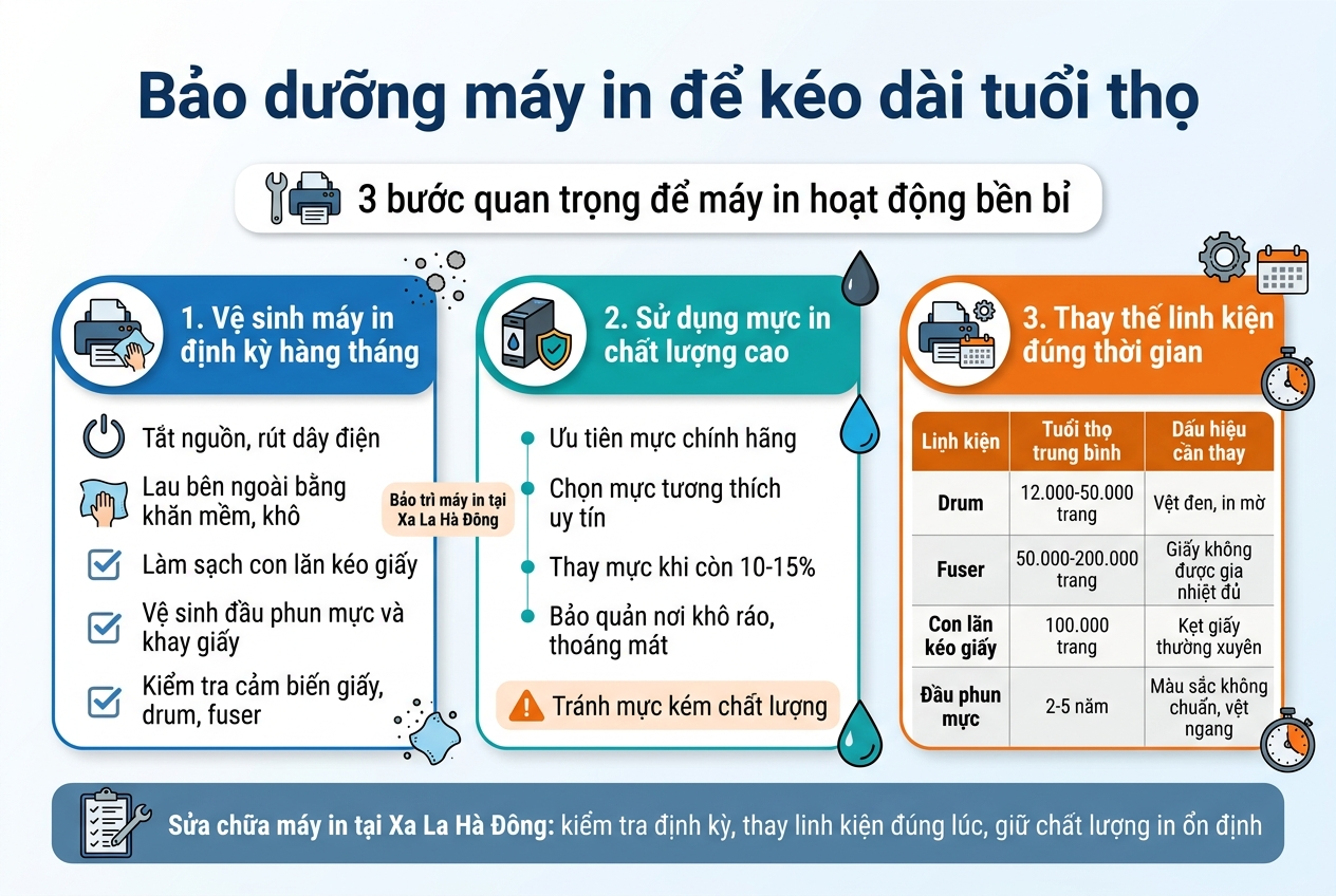 Sửa máy in tại Xa La dịch vụ tận nơi
