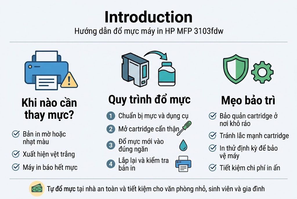 Đổ mực máy in HP MFP 3103fdw