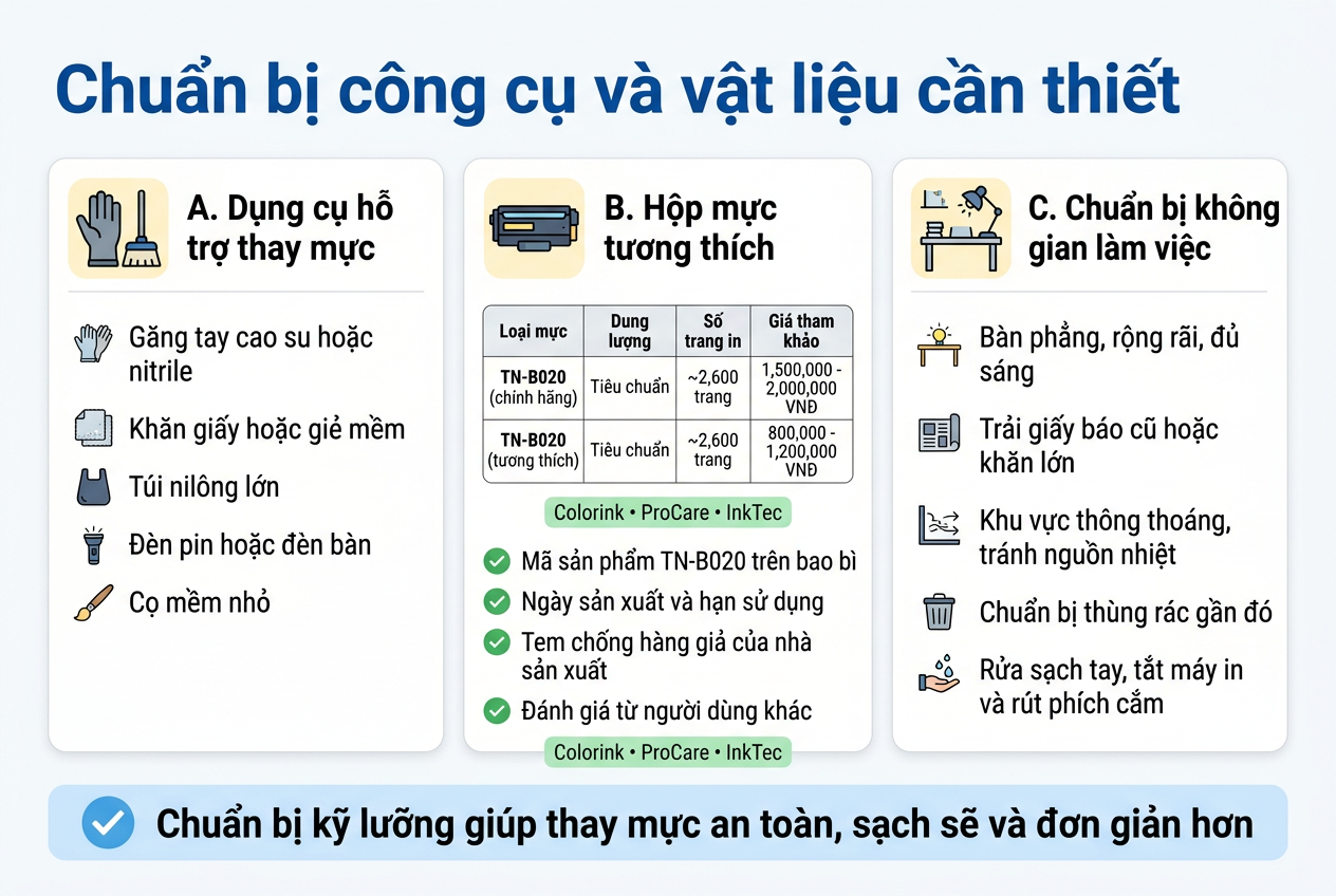 Hướng dẫn đổ mực máy in brother HL-B2080DW