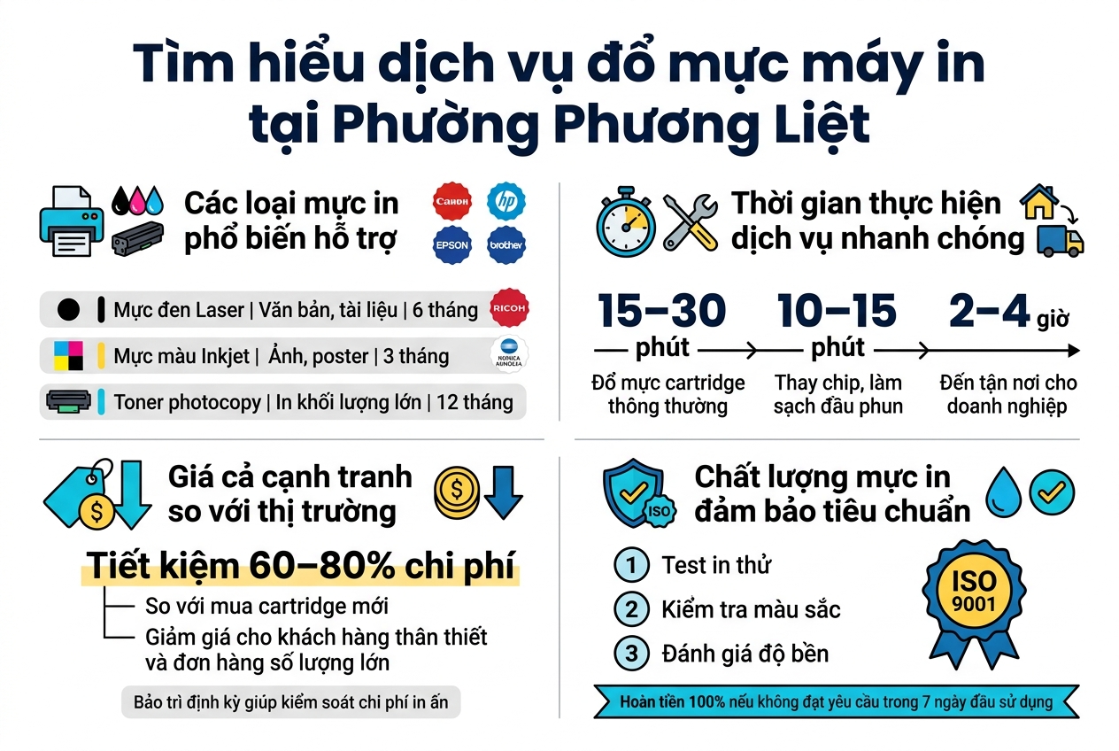 Đổ mực máy in tại Phường Phương Liệt Hà Nội