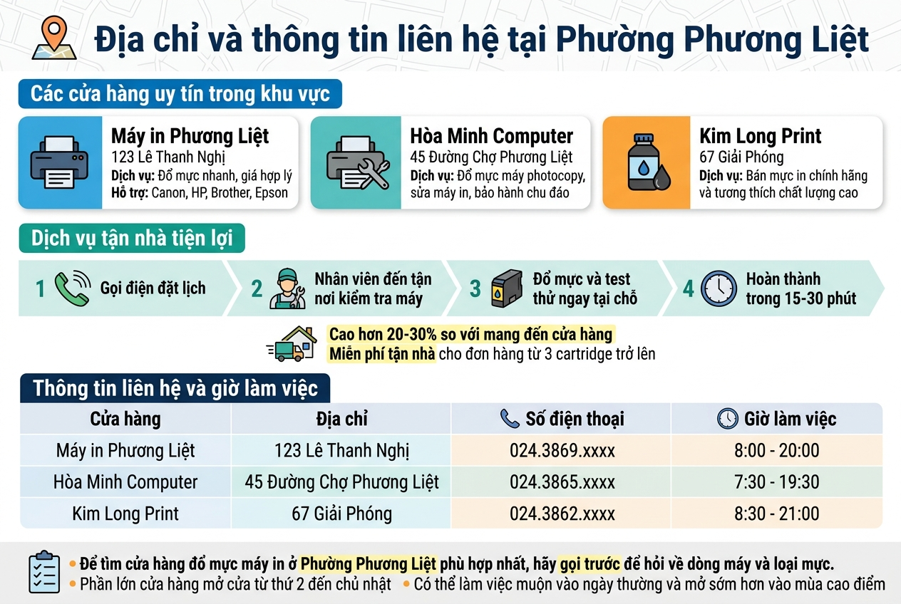 Đổ mực máy in tại Phường Phương Liệt dịch vụ tận nơi
