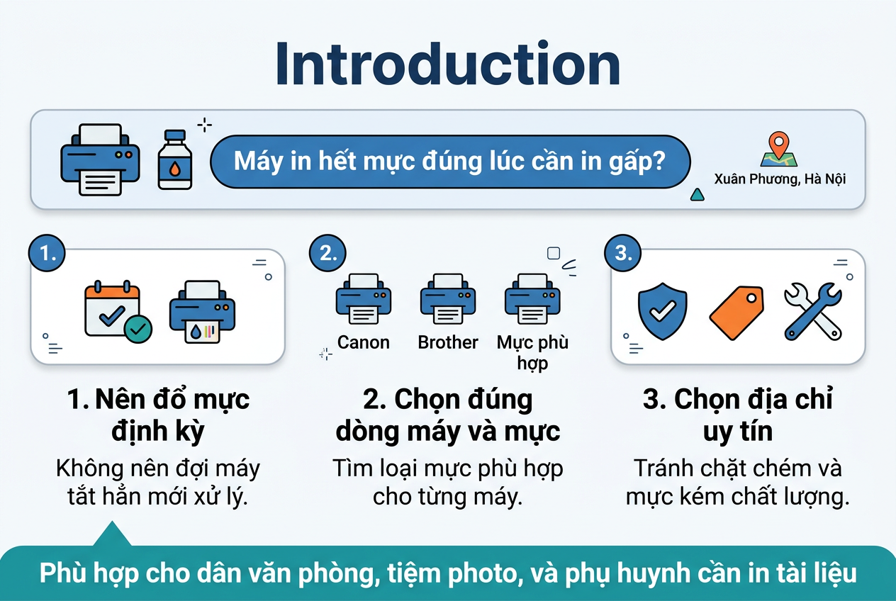 Đổ mực máy in tại Phường Xuân Phương Hà Nội