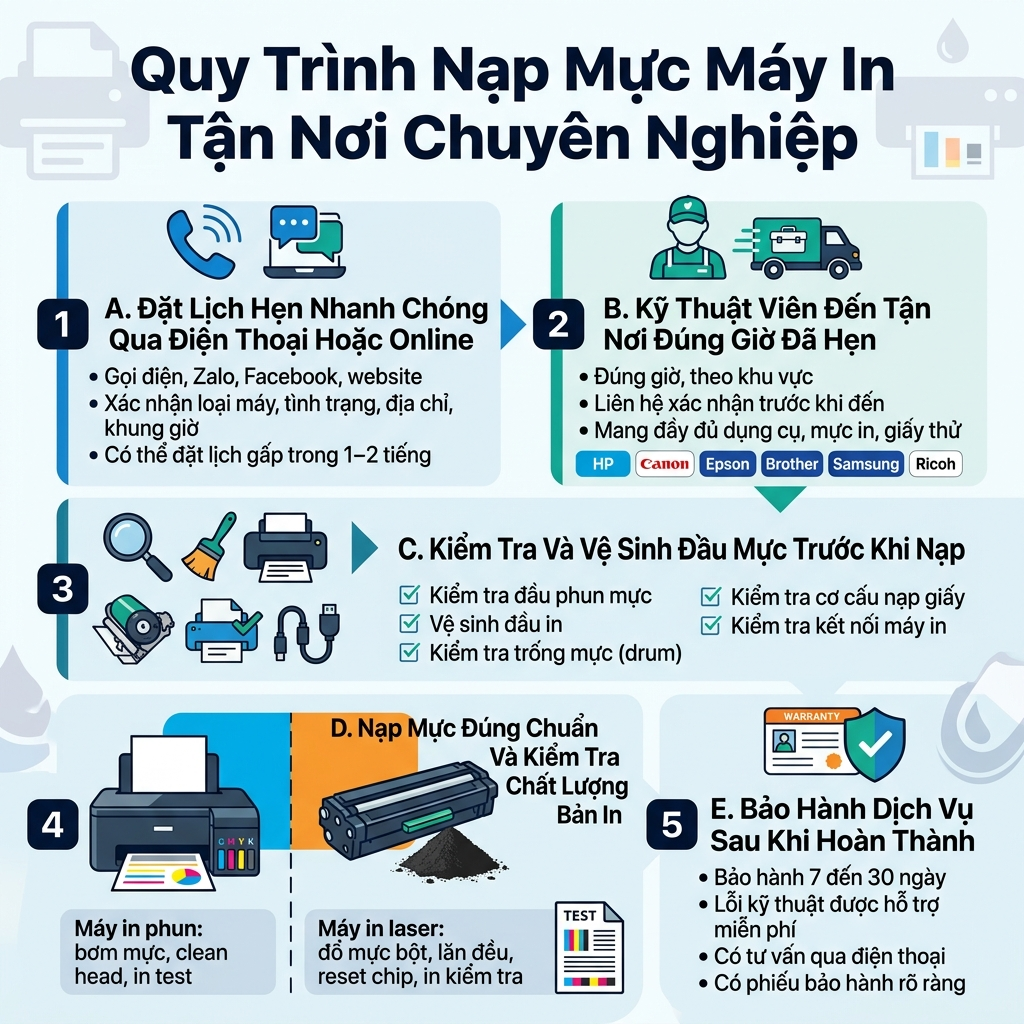 Nạp mực máy in tận nơi TPHCM kỹ thuật chuyên nghiệp