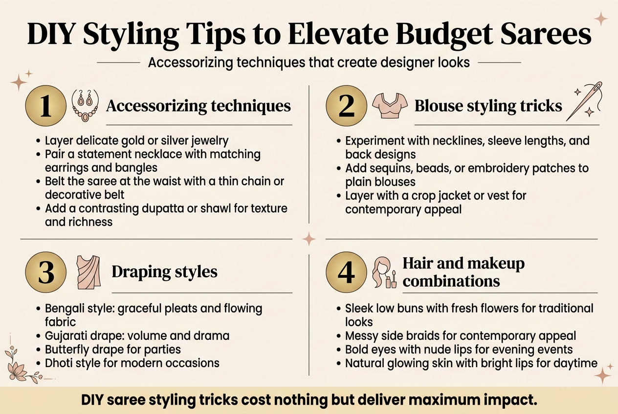 DIY Styling Tips to Elevate Budget Sarees