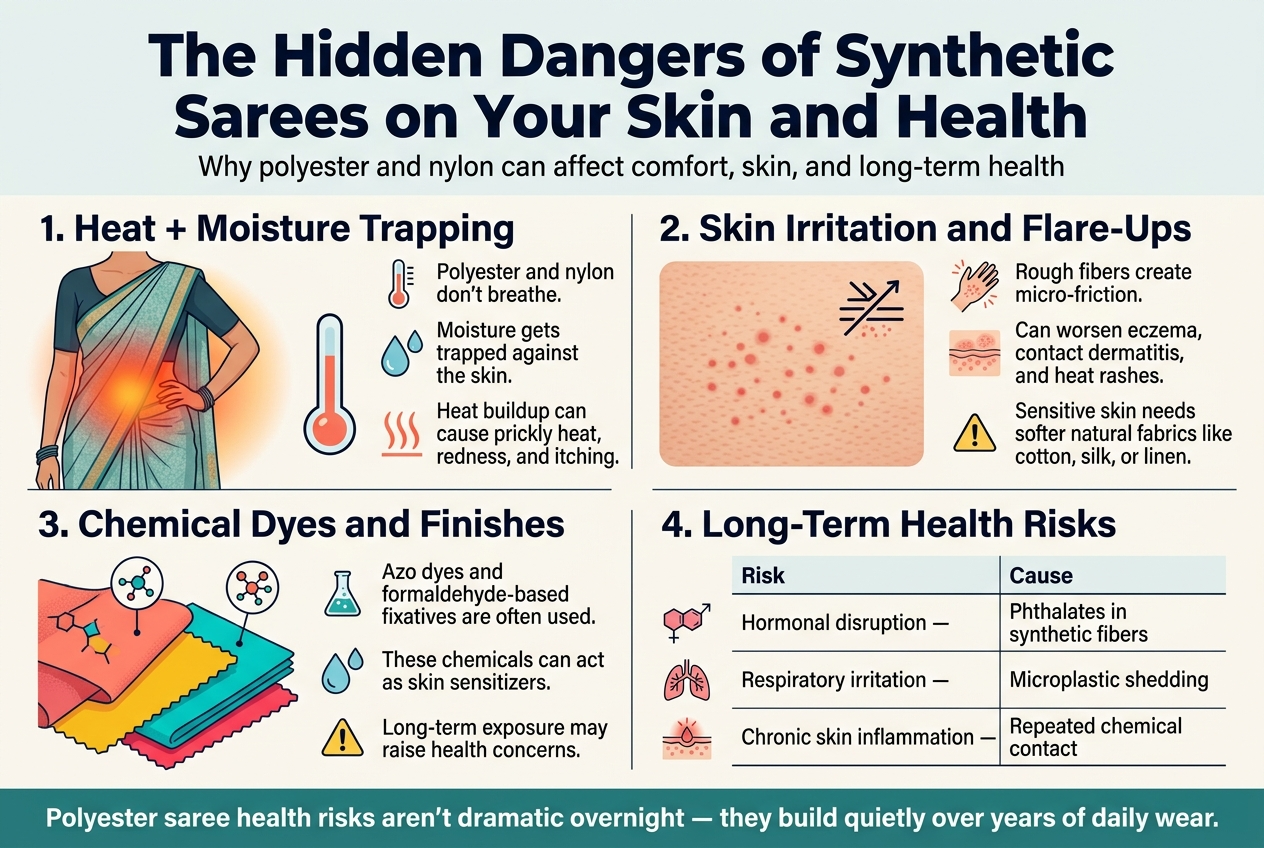 The Hidden Dangers of Synthetic Sarees on Your Skin and Health