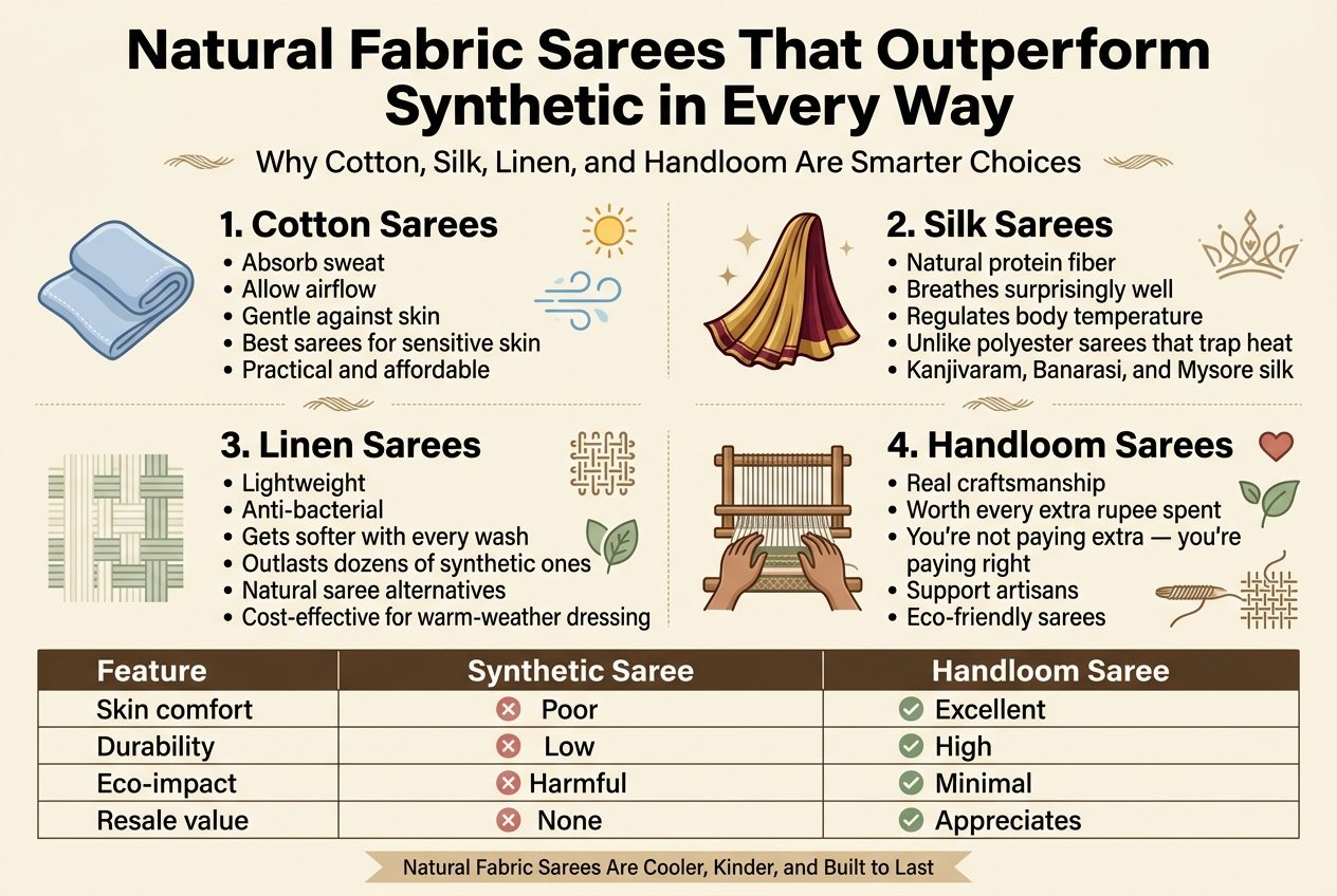 Natural Fabric Sarees That Outperform Synthetic in Every Way