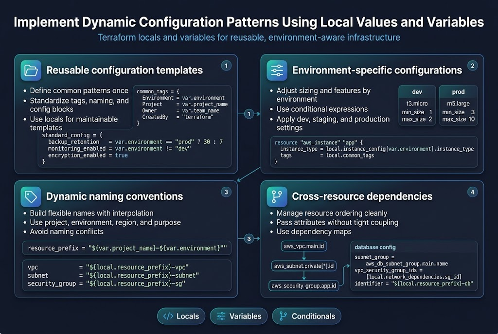 Implement Dynamic Configuration Patterns Using Local Values and Variables