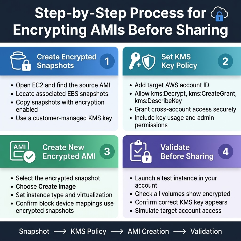 Step-by-Step Process for Encrypting AMIs Before Sharing