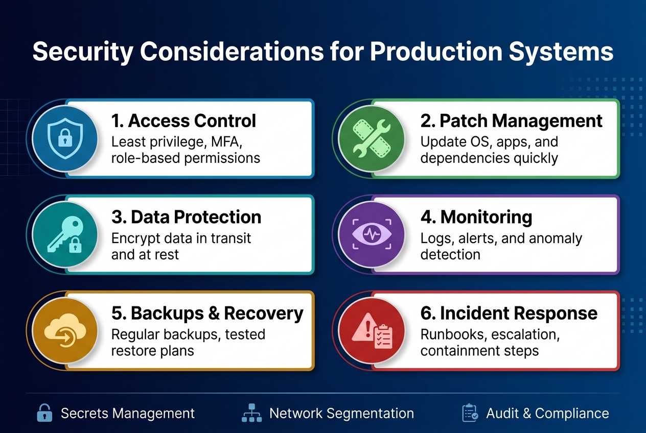 Security Considerations for Production Systems