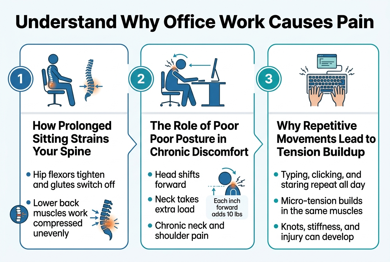 Understand Why Office Work Causes Pain