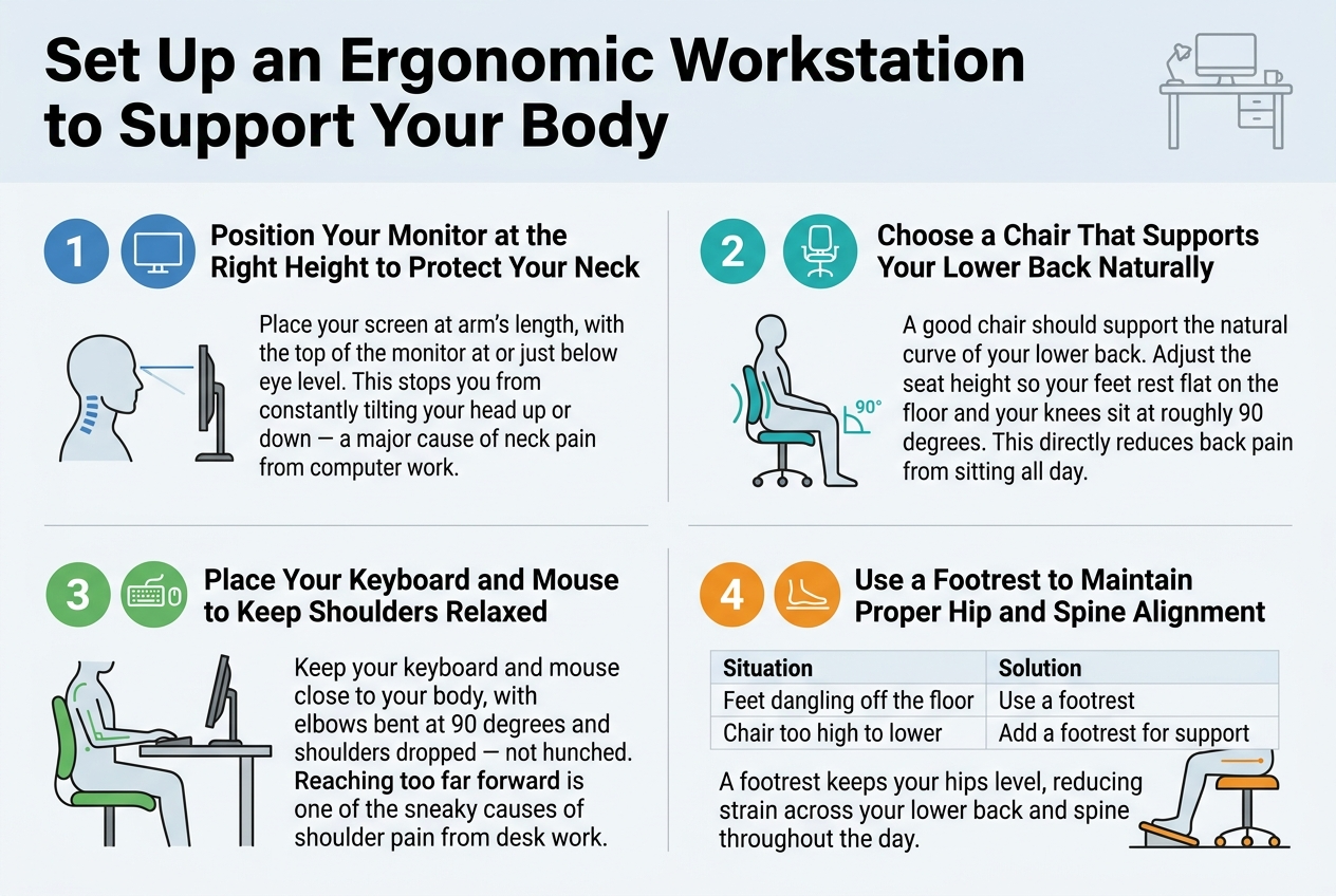 Set Up an Ergonomic Workstation to Support Your Body