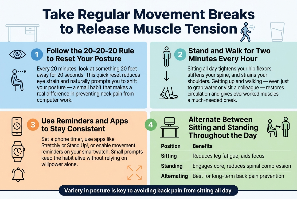 Take Regular Movement Breaks to Release Muscle Tension