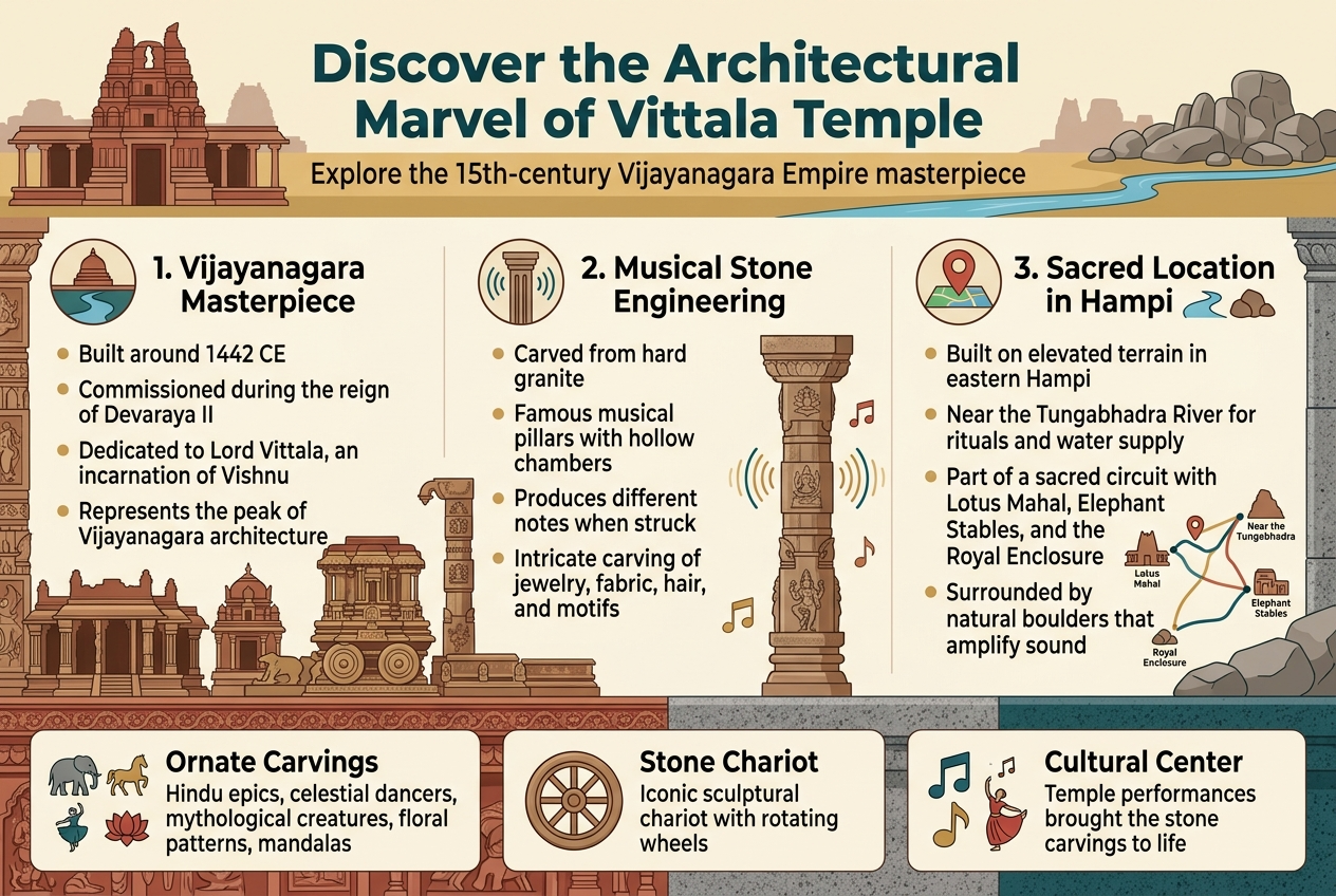 Architecture Infographic about the Musical Pillars of Vittala Temple