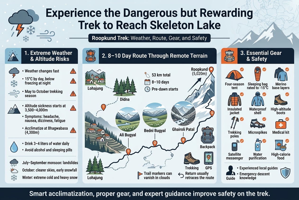 Experience the Dangerous but Rewarding Trek to Reach Skeleton Lake