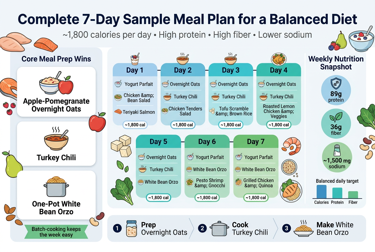 Complete 7-Day Sample Meal Plan for a Balanced Diet