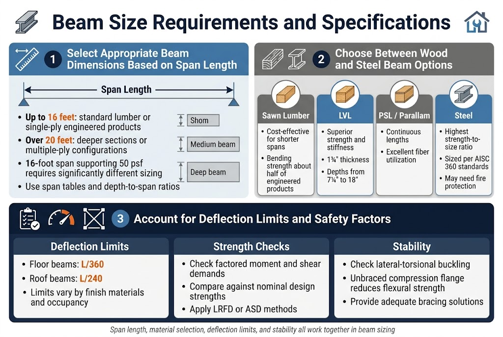 Beam Size Requirements and Specifications
