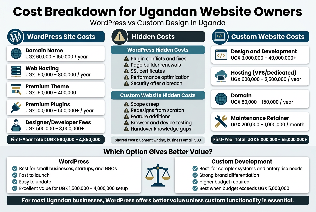 Cost Breakdown for Ugandan Website Owners