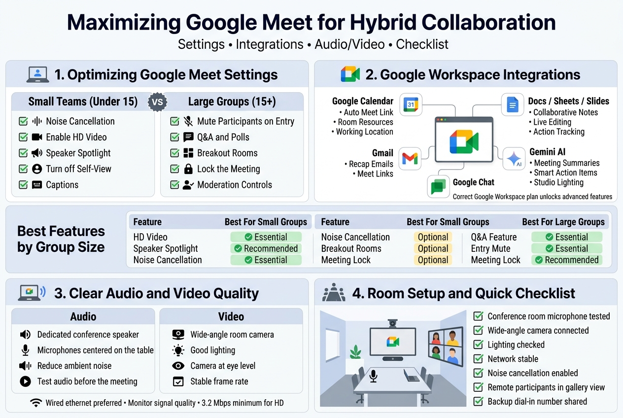 Maximizing Google Meet for Hybrid Collaboration