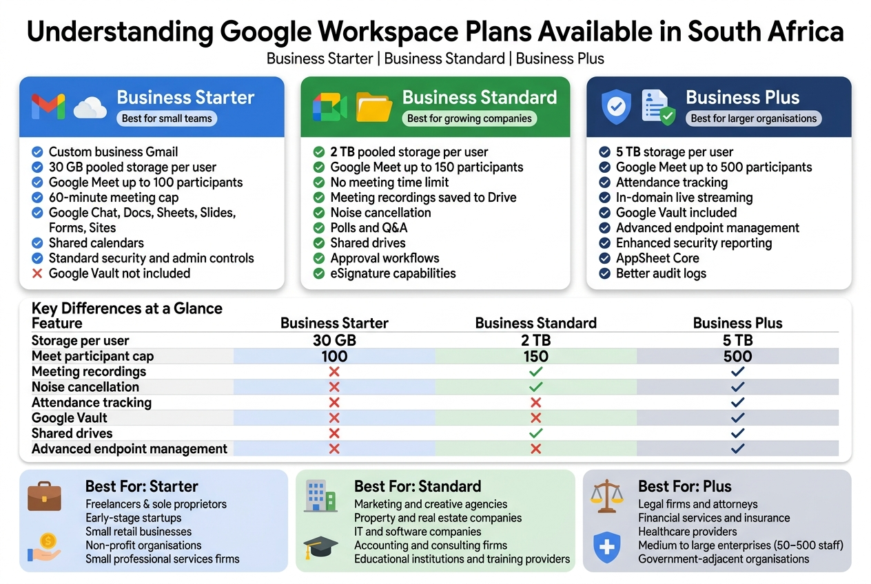 Understanding Google Workspace Plans Available in South Africa