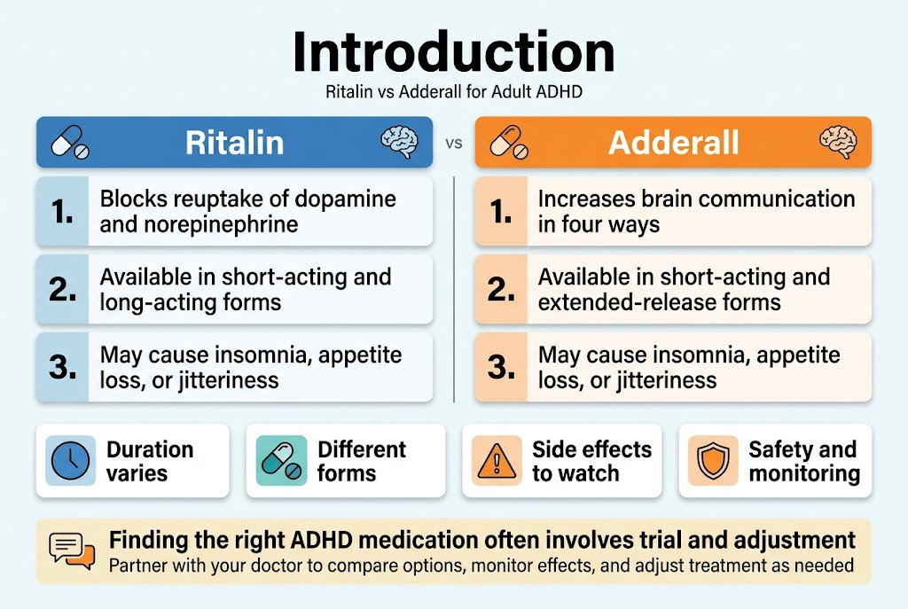 Understanding Ritalin vs Adderall for ADHD in Adults Treatment