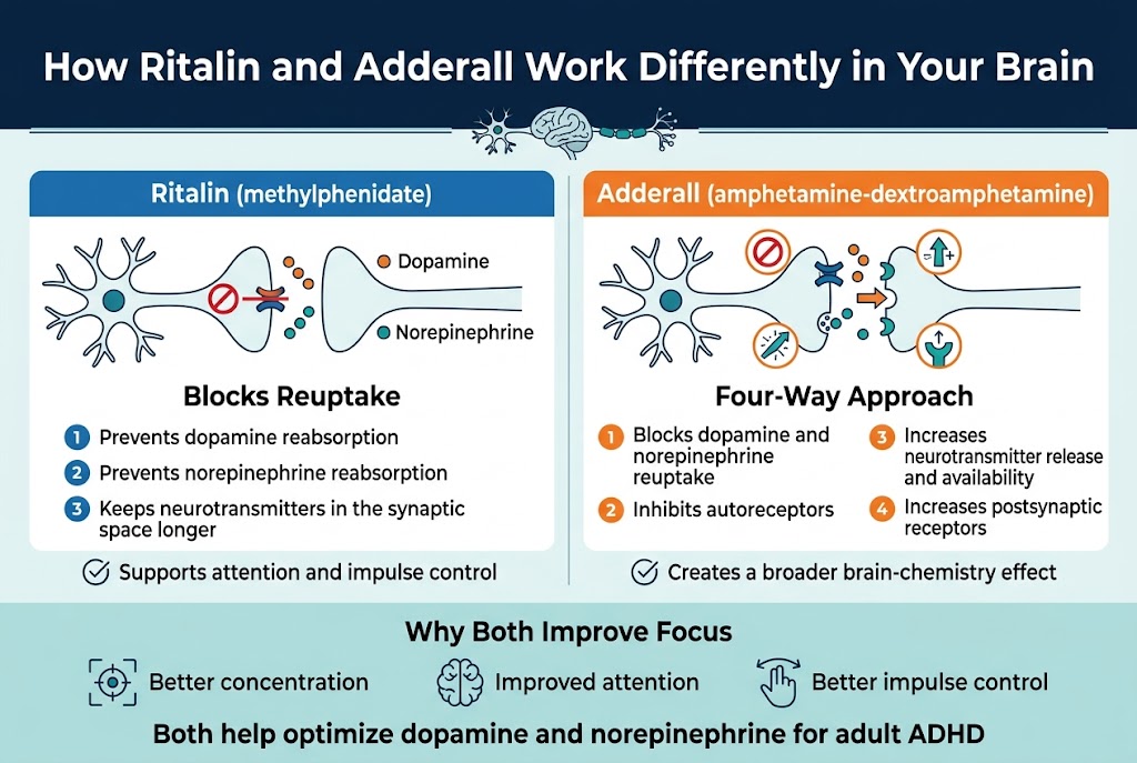 Understanding Ritalin vs Adderall for ADHD in Adults Treatment