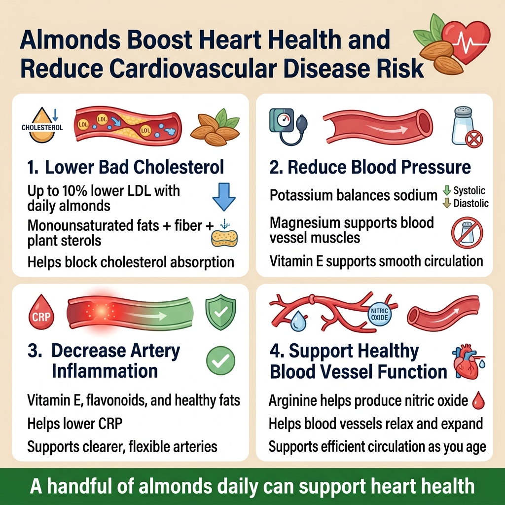 Almonds Boost Heart Health and Reduce Cardiovascular Disease Risk