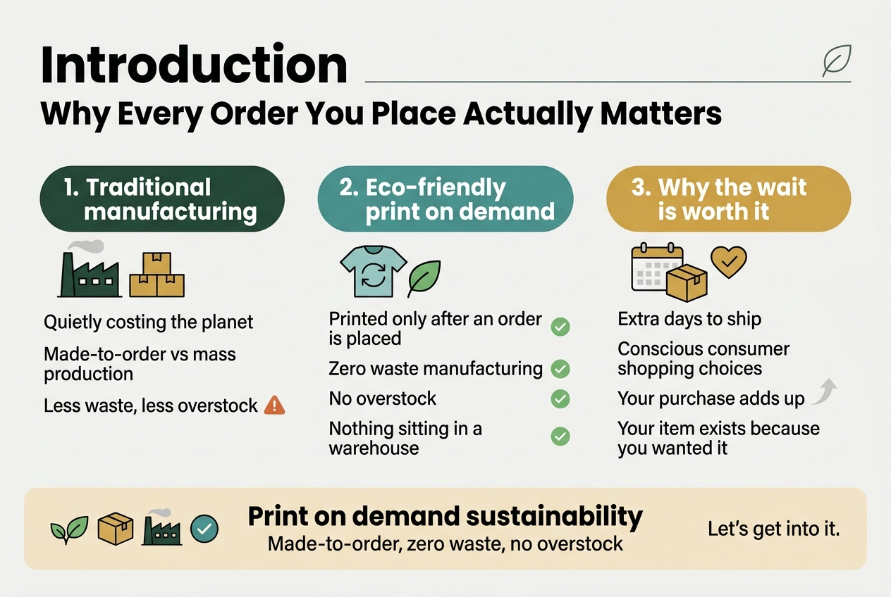 Made-to-order clothing production process illustrating sustainable fashion