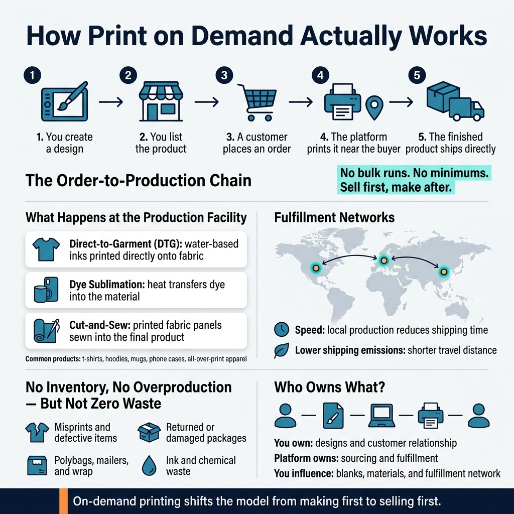 Print on Demand Order-to-Production Chain Order-to-production chain in print on demand clothing manufacturing